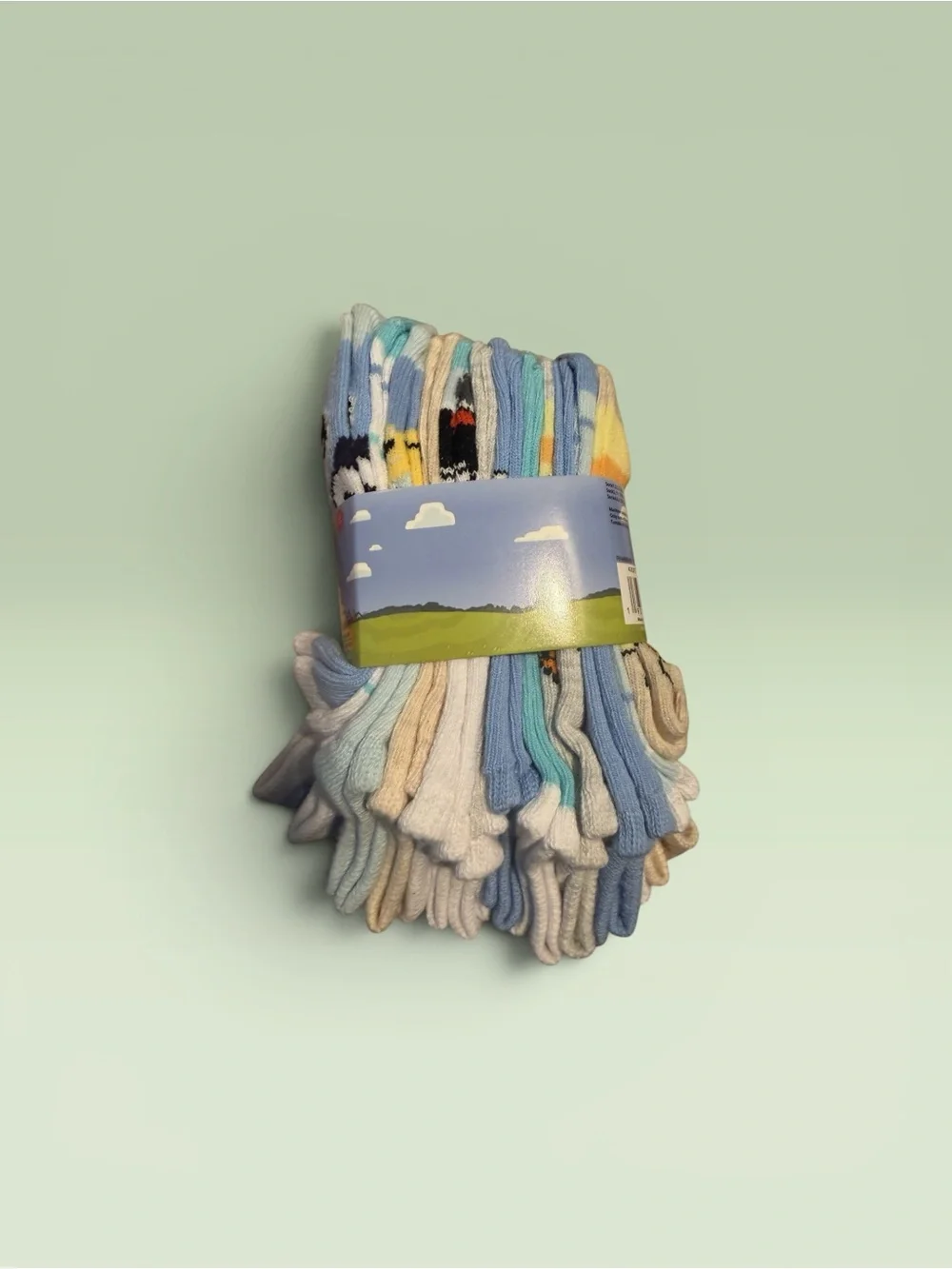 Bluey No Show Socks - Light Blue & White